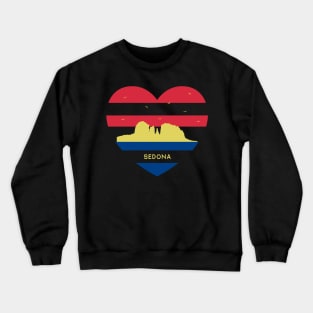 Arizona Skyline cityscape Heart Shape Birds Flying Sedona Crewneck Sweatshirt